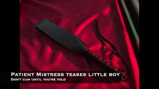 Patient Mistress teases slave cock - audio